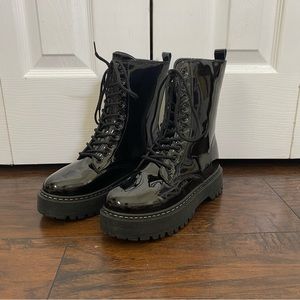 size 8.5 unilady black combat boots